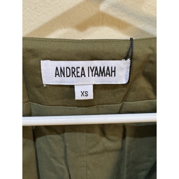 Andrea Iyamah Nia Culotte Jumpsuit Size XS 4/6 Olive Green New Resort Wear‎ - Picture 6 of 13